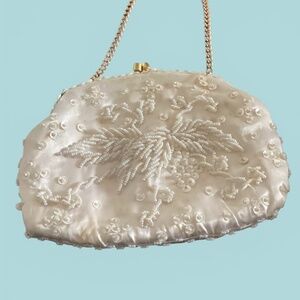 White Beaded Evening Bag